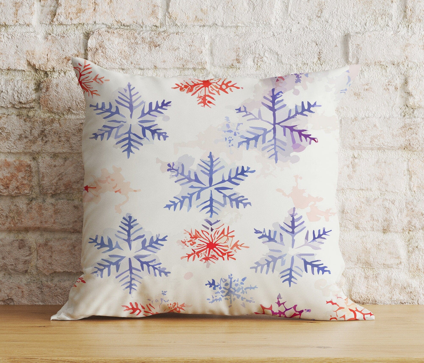 Onay 6 / 12 x 12 inch (30 x 30 cm) Double Side Xmas Winter Soft Pastel Snowflakes Cozy Cushion Covers