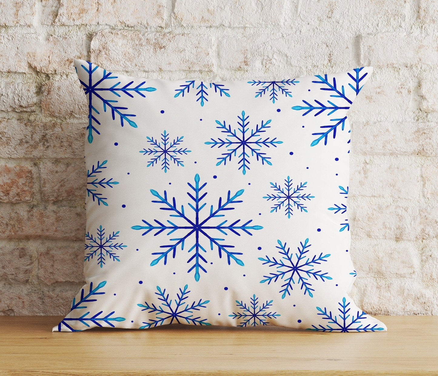 Onay 3 / 12 x 12 inch (30 x 30 cm) Double Side Xmas Winter Soft Pastel Snowflakes Cozy Cushion Covers