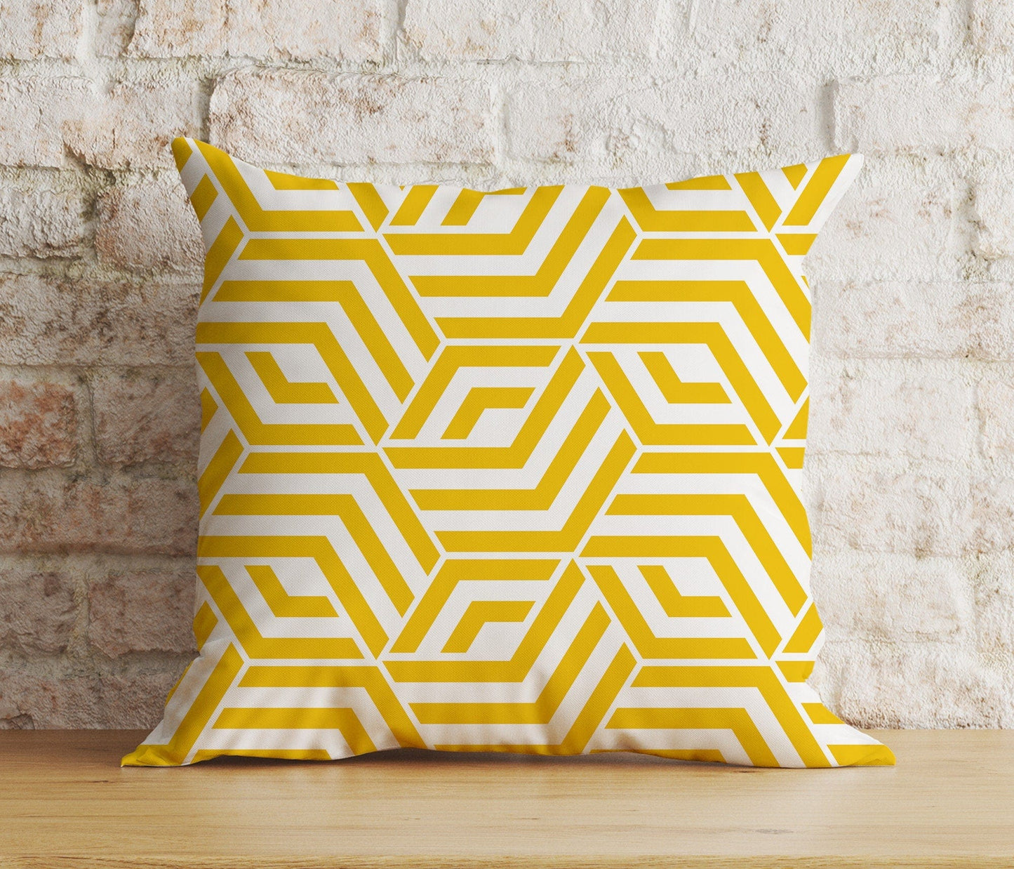 Onay 4 / 12 x 12 inch (30 x 30 cm) Yellow Abstract Floral Spring Summer Trend Cushion Cover
