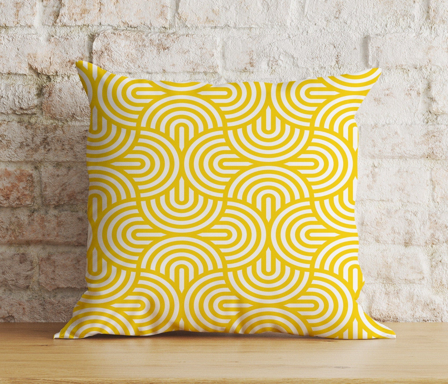 Onay 1 / 12 x 12 inch (30 x 30 cm) Yellow Abstract Floral Spring Summer Trend Cushion Cover