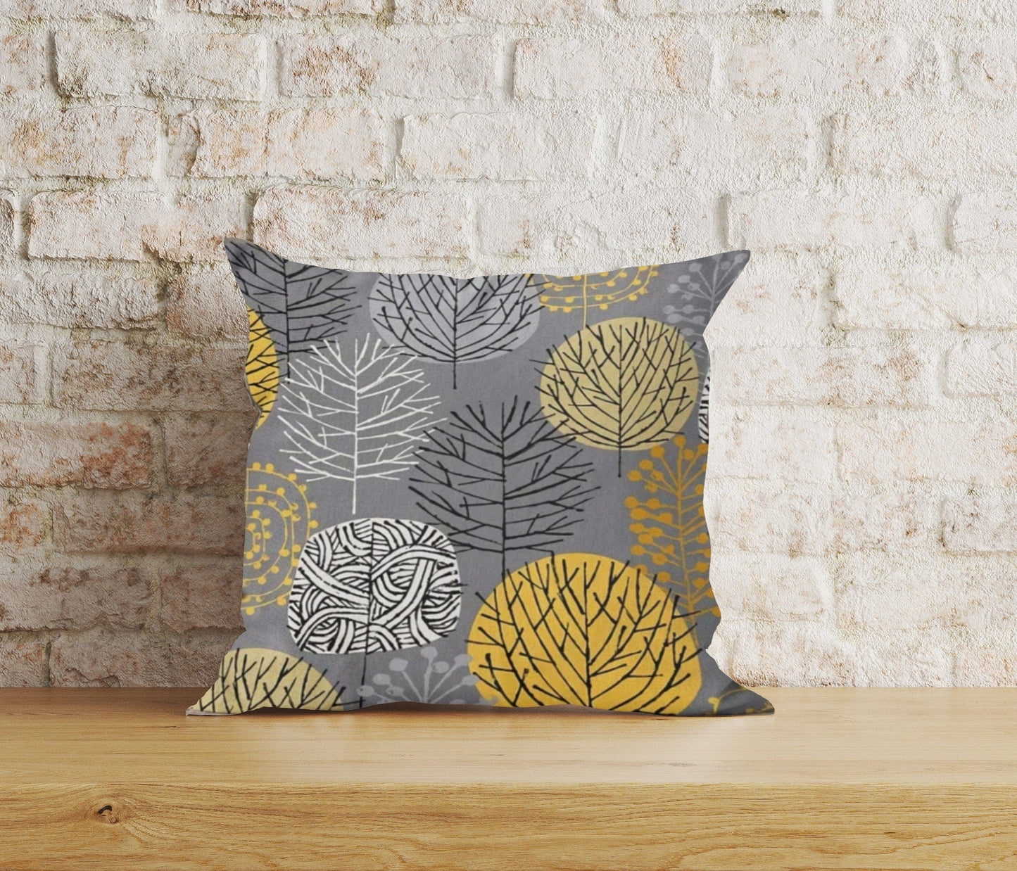 Onay 9 / 12 x 12 inch (30 x 30 cm) Yellow and Grey Abstract Honeycomb Cushion Covers