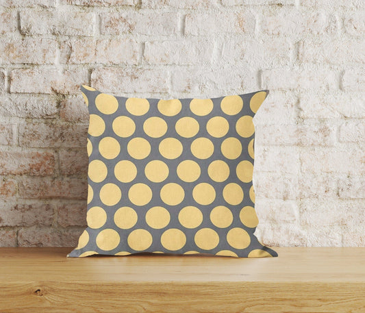 Onay 1 / 12 x 12 inch (30 x 30 cm) Yellow and Grey Abstract Honeycomb Cushion Covers