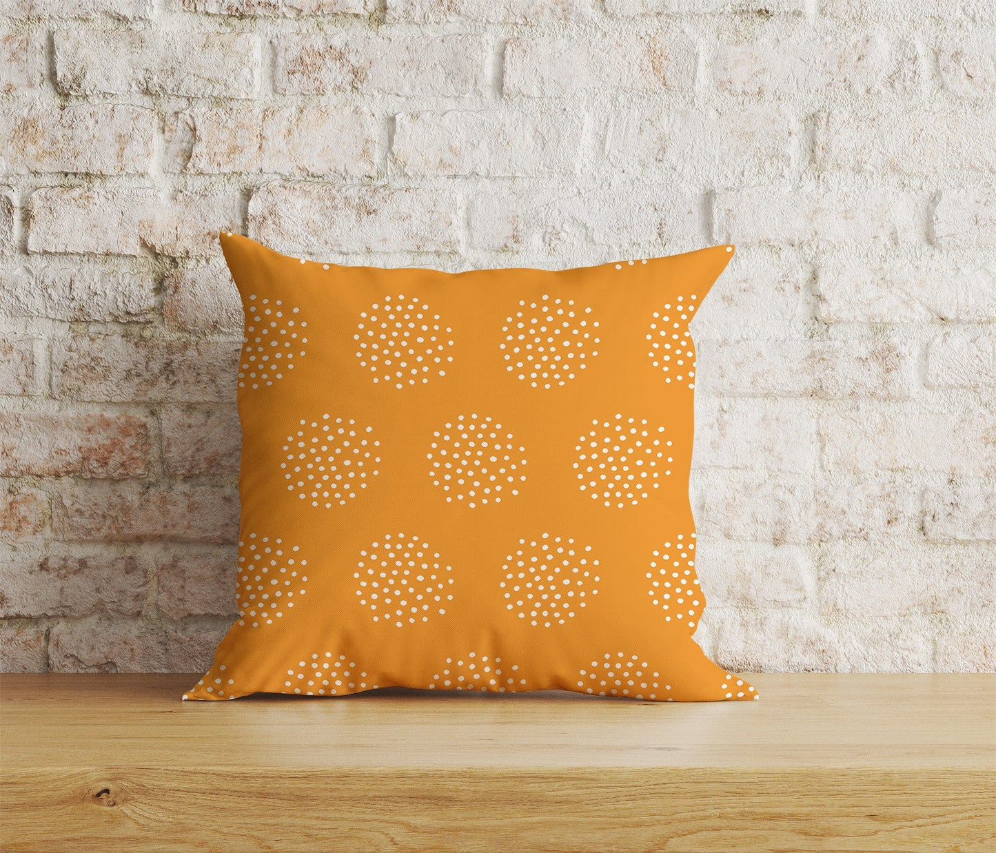 Onay 8 / 12 x 12 inch (30 x 30 cm) Yellow and Orange Polka Dots Dotted Cushion Covers