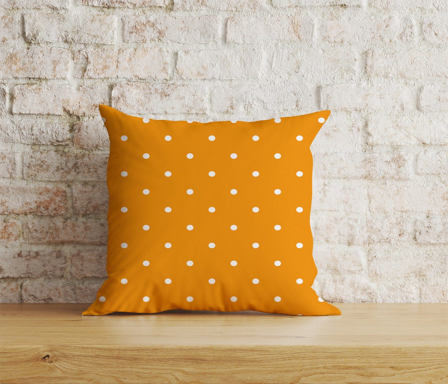Onay 7 / 12 x 12 inch (30 x 30 cm) Yellow and Orange Polka Dots Dotted Cushion Covers