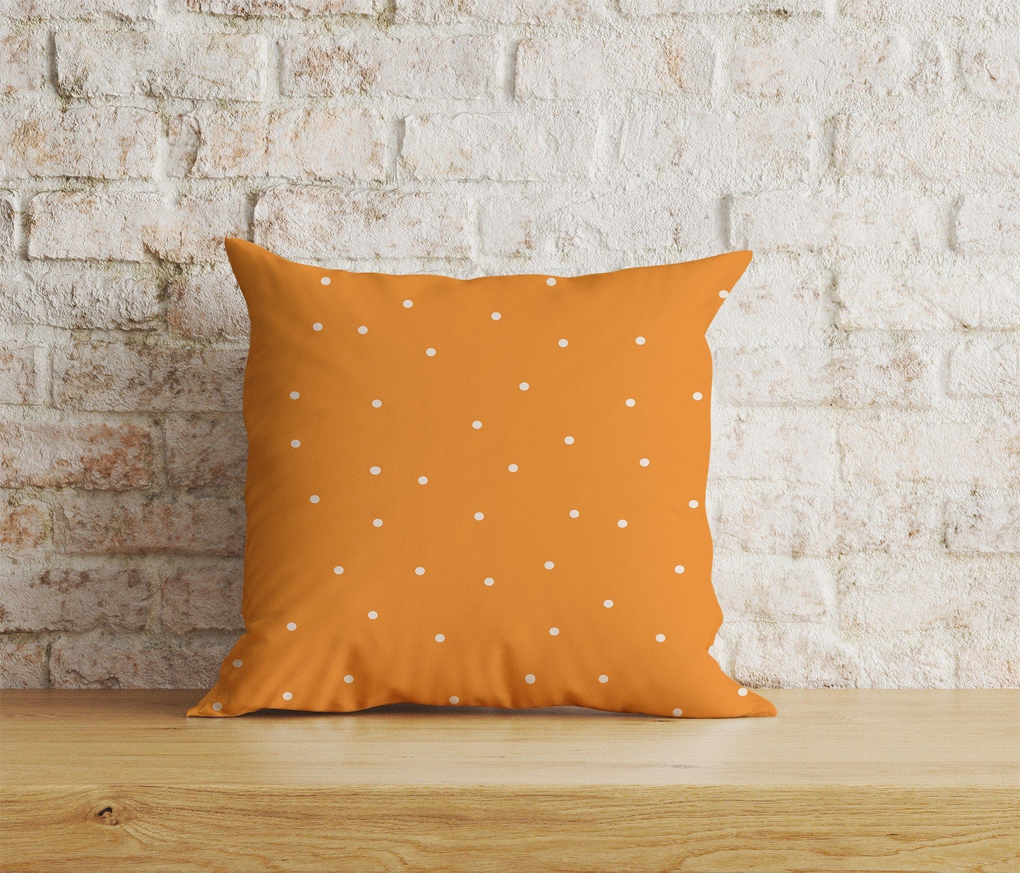 Onay 6 / 12 x 12 inch (30 x 30 cm) Yellow and Orange Polka Dots Dotted Cushion Covers