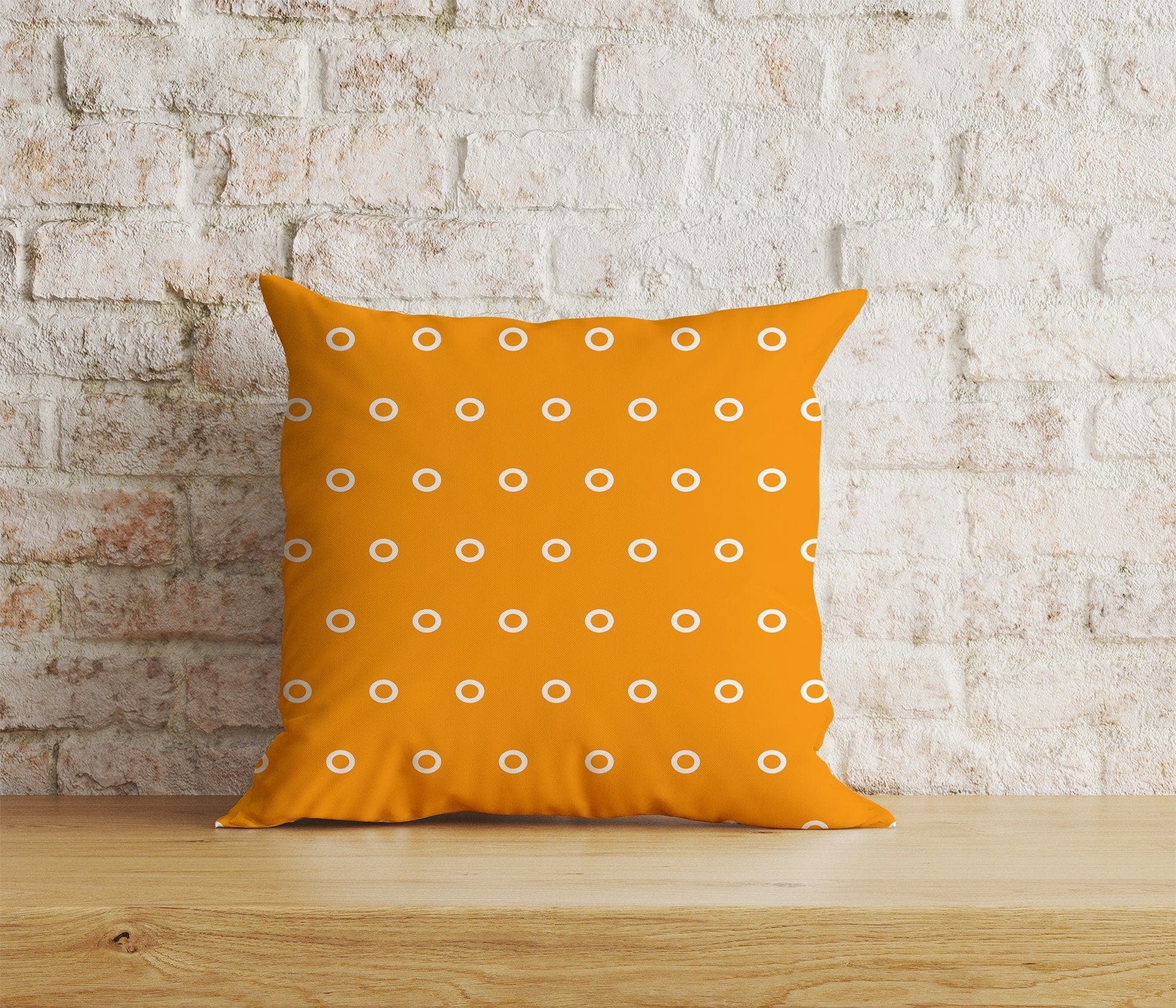 Onay 5 / 12 x 12 inch (30 x 30 cm) Yellow and Orange Polka Dots Dotted Cushion Covers