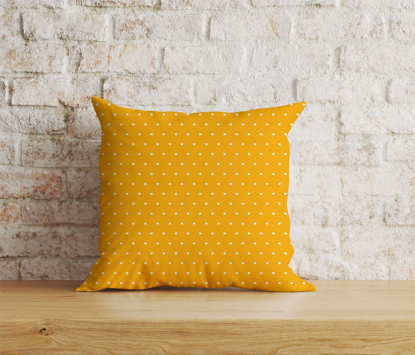 Onay 4 / 12 x 12 inch (30 x 30 cm) Yellow and Orange Polka Dots Dotted Cushion Covers