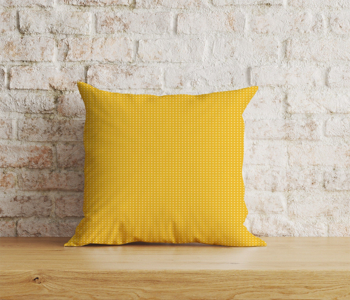 Onay 2 / 12 x 12 inch (30 x 30 cm) Yellow and Orange Polka Dots Dotted Cushion Covers