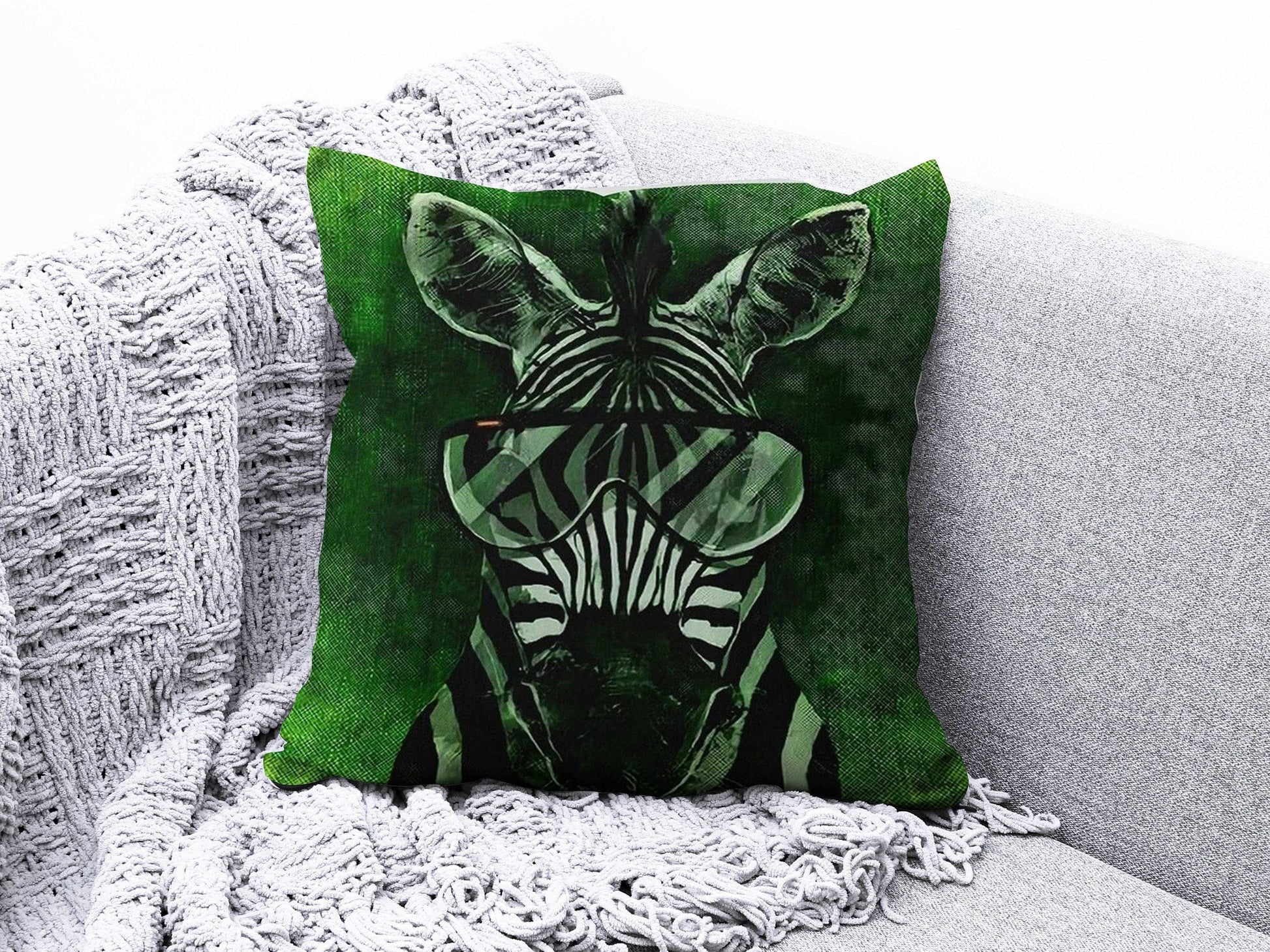 Onay 4 / 12 x 12 inch (30 x 30 cm) Zebra Colourful Decorative Farmhouse Cushion Cover