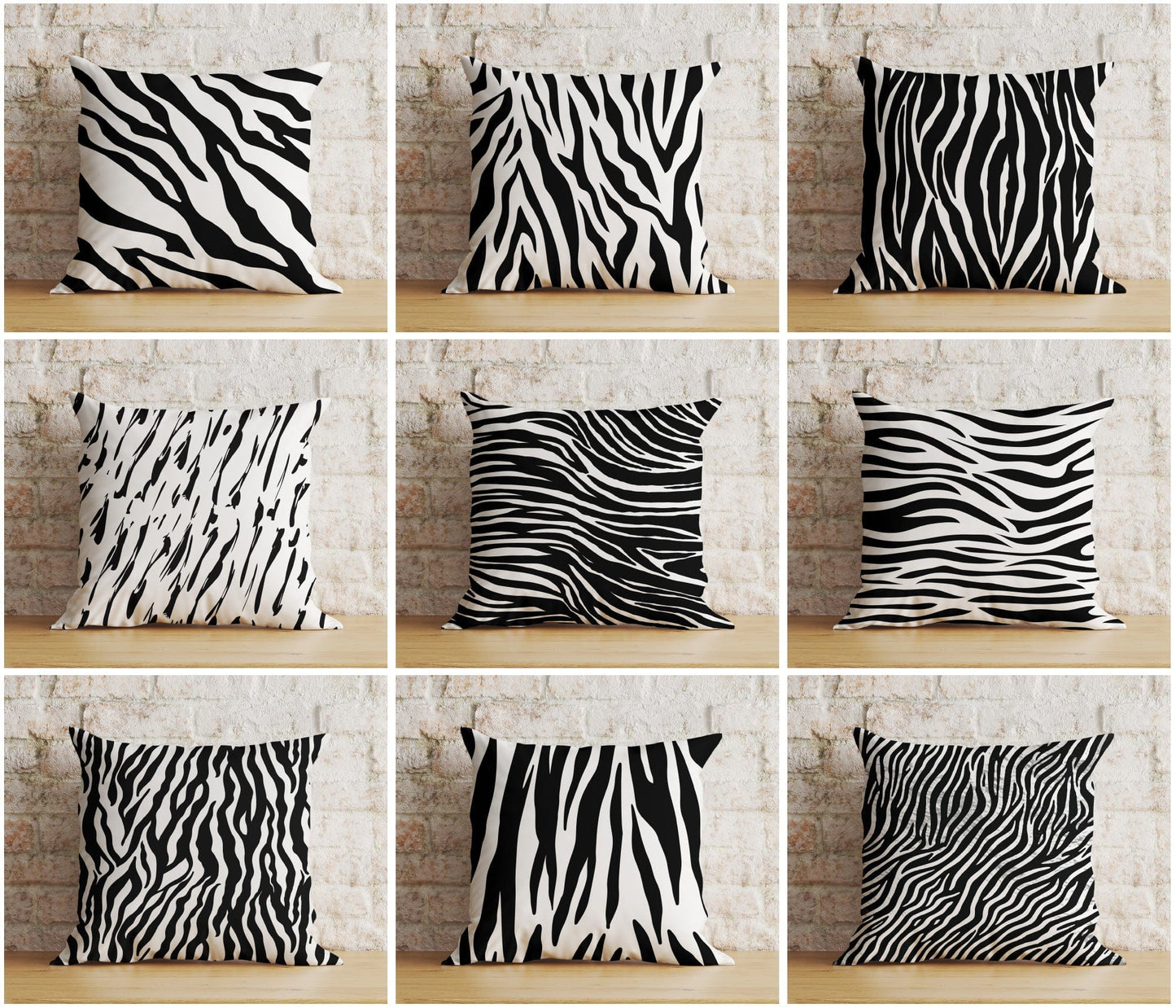 Onay Home Textile Zebra Pattern Black White Stripes Print Cushion Covers