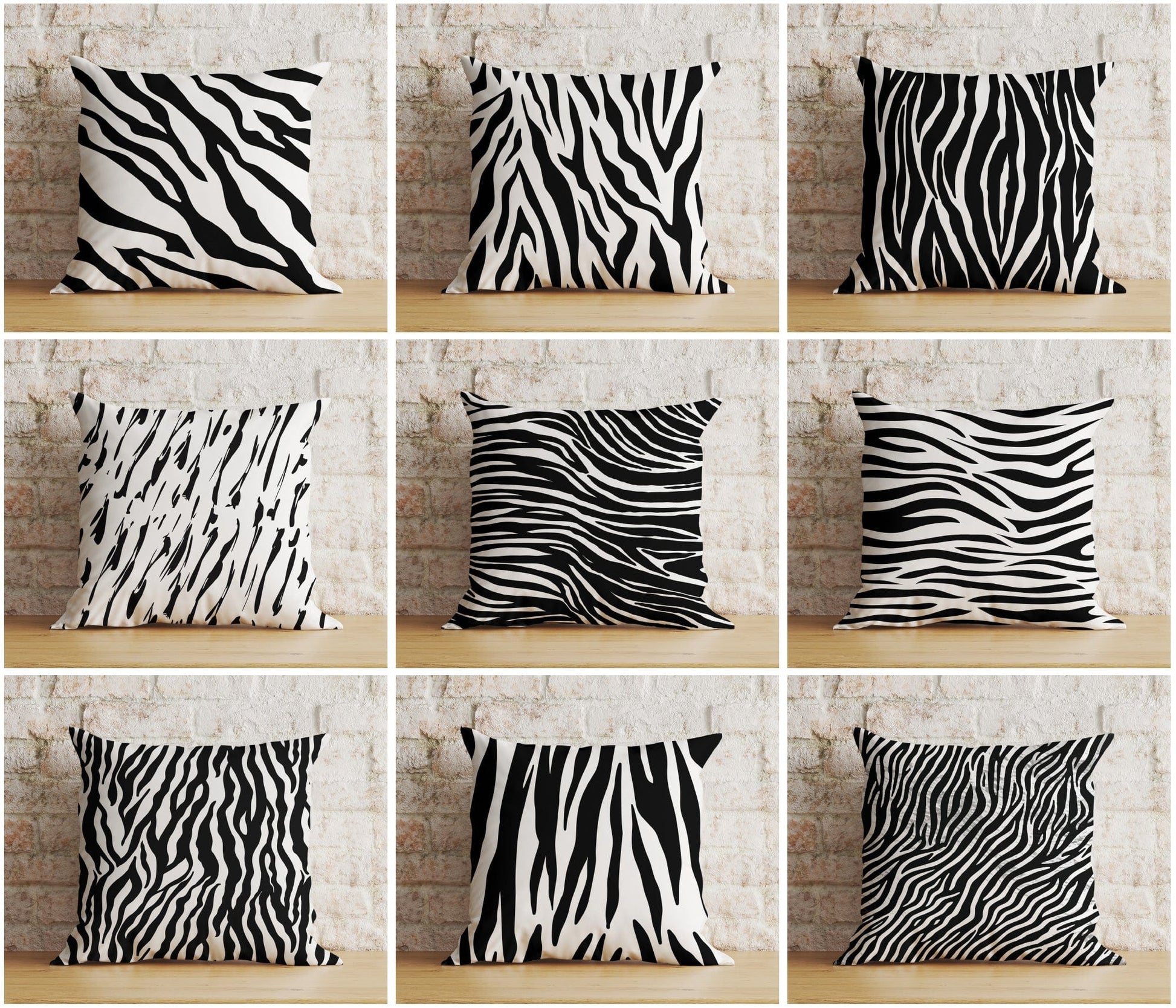 Onay Home Textile Zebra Pattern Black White Stripes Print Cushion Covers