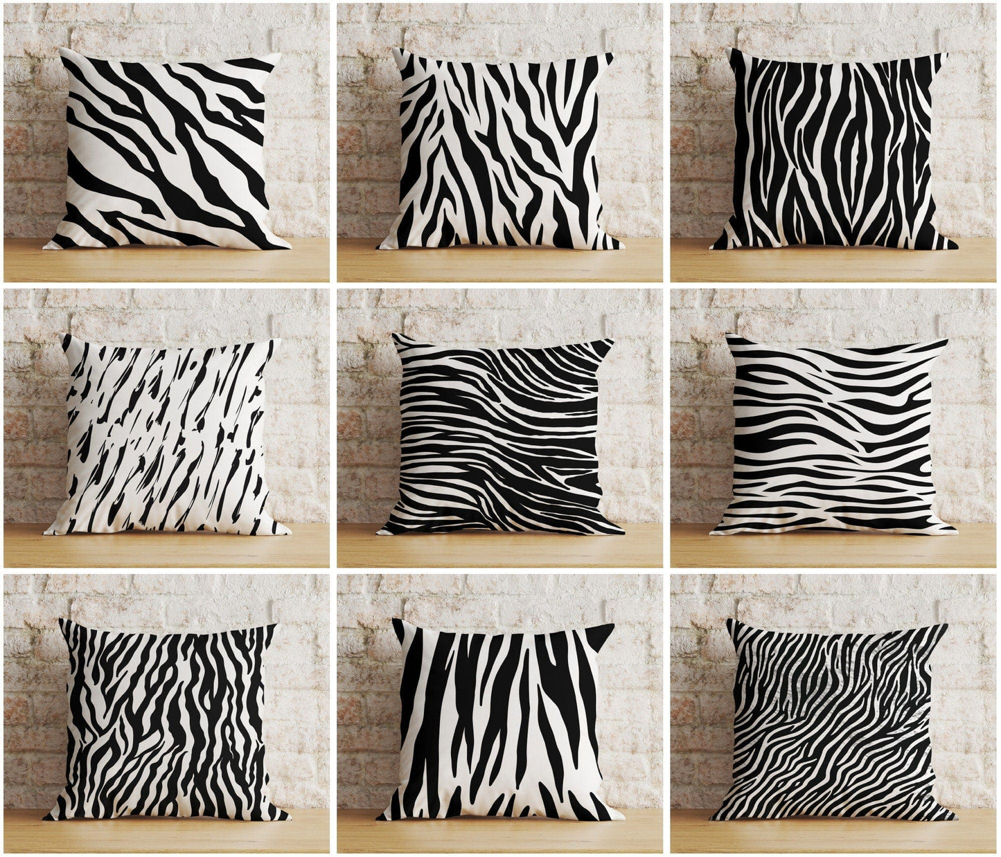 Onay Zebra Print Stripe Zebra Pattern Cushion Covers