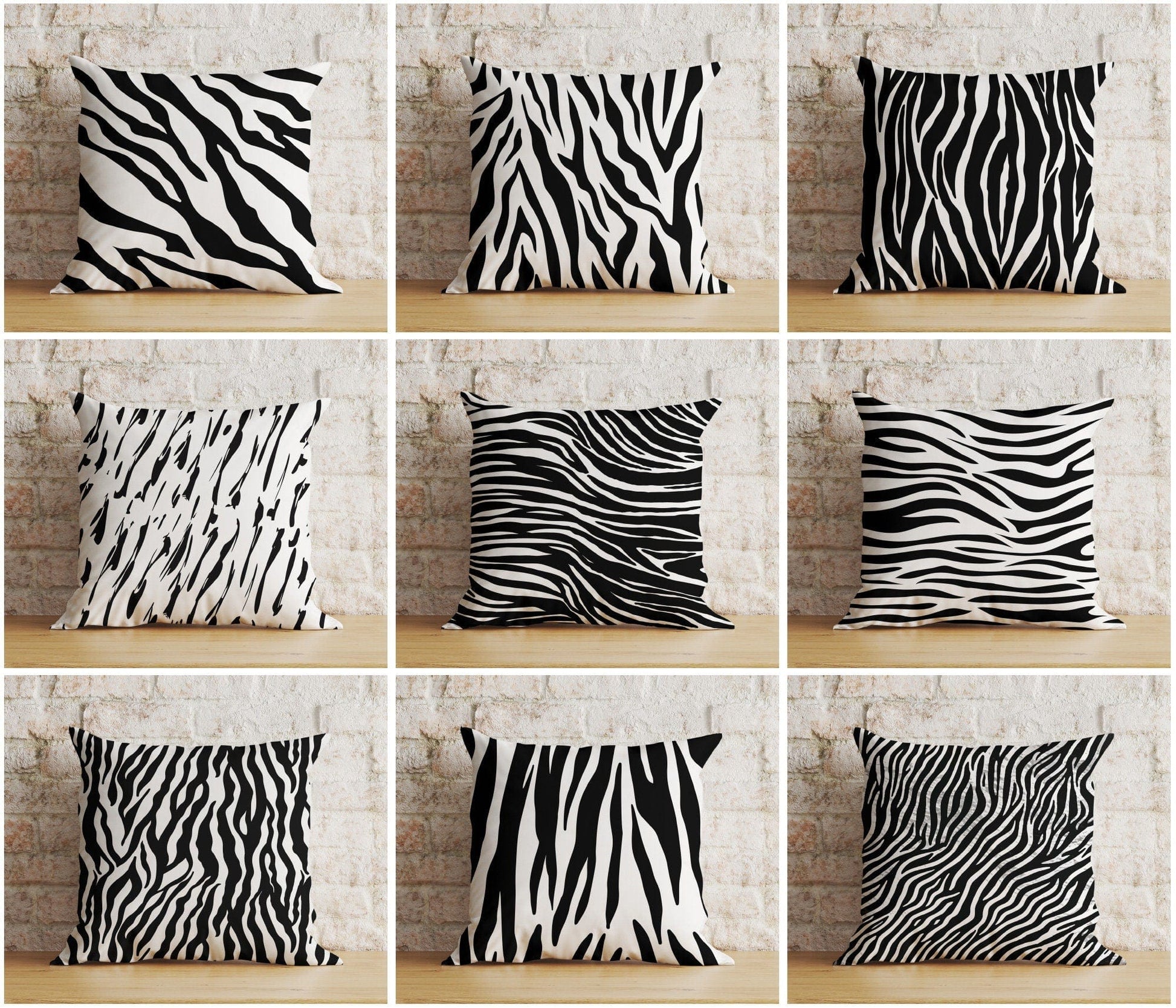 Onay Zebra Print Stripe Zebra Pattern Cushion Covers
