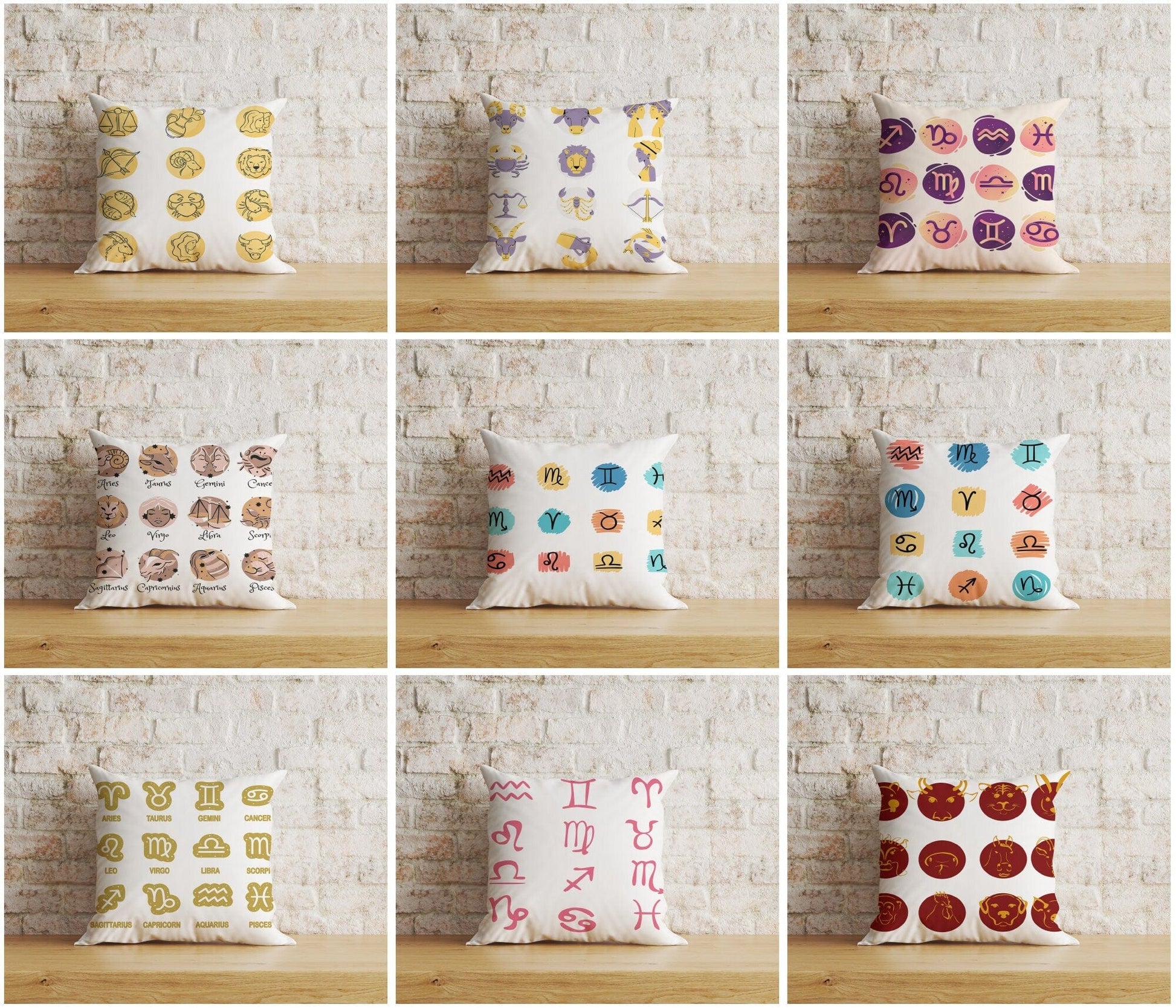 Onay Zodiac Signs Scorpio Libra Leo Gemini Cushion Cover