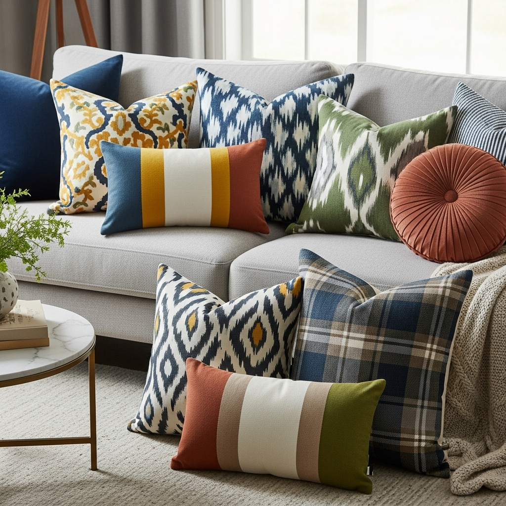 Patterns Cushion Rug How to Mix Cushion Patterns Like a Pro | The 3-Pattern Rule – Onay