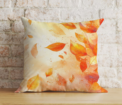 Colorful Autumn Leaf Cushion Cover Rustic Fall Leaves Pillow Cover