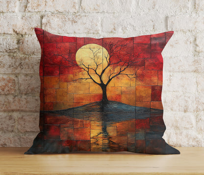 Cozy Autumn Tree and Leaves Pillow Cover Fall Home Decor Cushion Covers