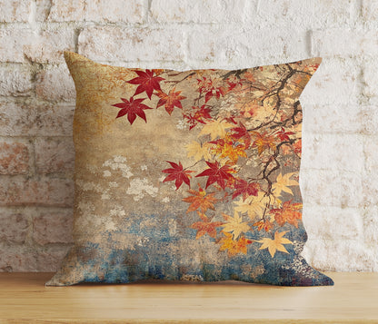 Autumn Trees and Leaves Pillow Cover Vibrant Fall Nature Cushion Covers