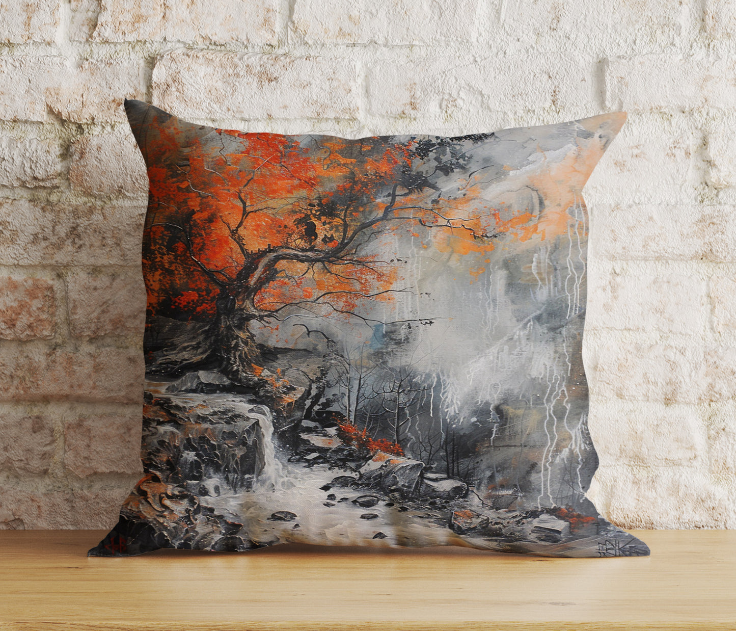 Autumn Trees and Leaves Pillow Cover Vibrant Fall Nature Cushion Covers