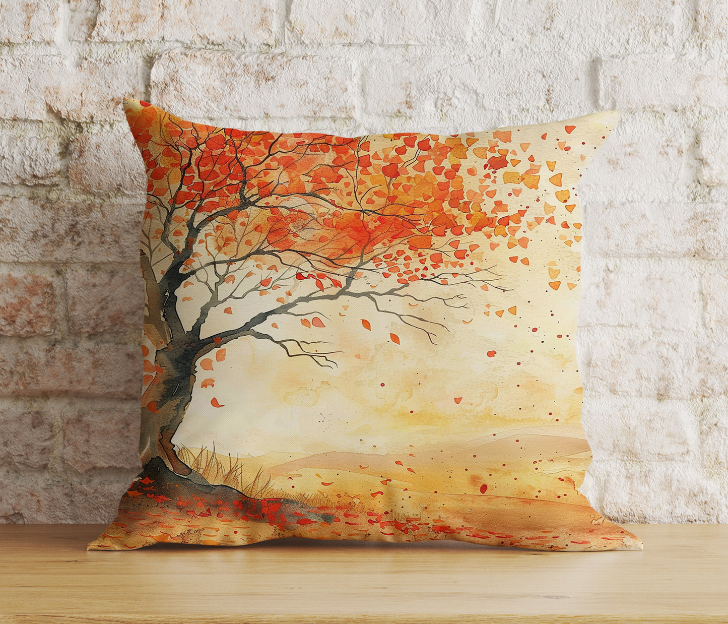 Cozy Autumn Tree and Leaves Pillow Cover Fall Home Decor Cushion Covers