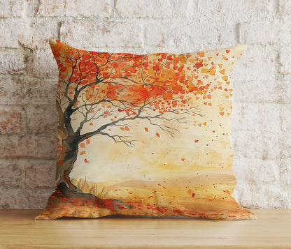 Cozy Autumn Tree and Leaves Pillow Cover Fall Home Decor Cushion Covers