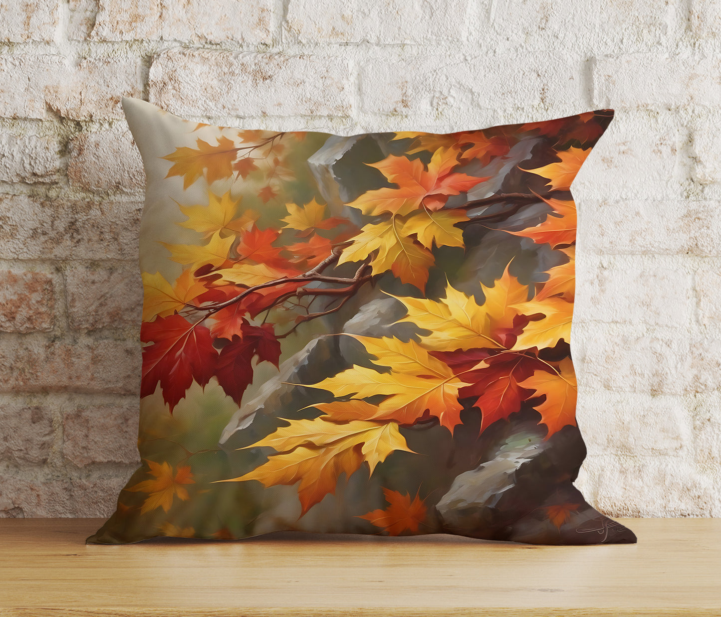 Fall Decor Vibrant Autumn Leaves Cushion Cover Autumn Tree and Leaves