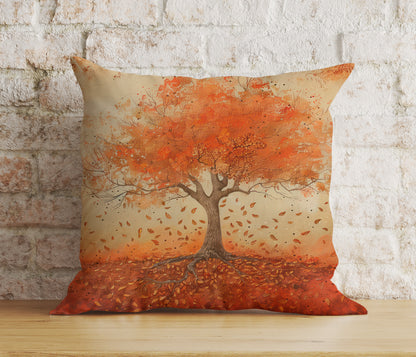 Cozy Autumn Tree and Leaves Pillow Cover Fall Home Decor Cushion Covers