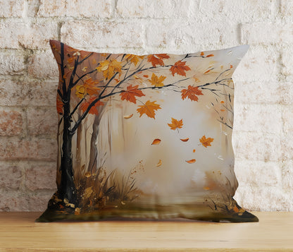 Cozy Autumn Tree and Leaves Pillow Cover Fall Home Decor Cushion Covers