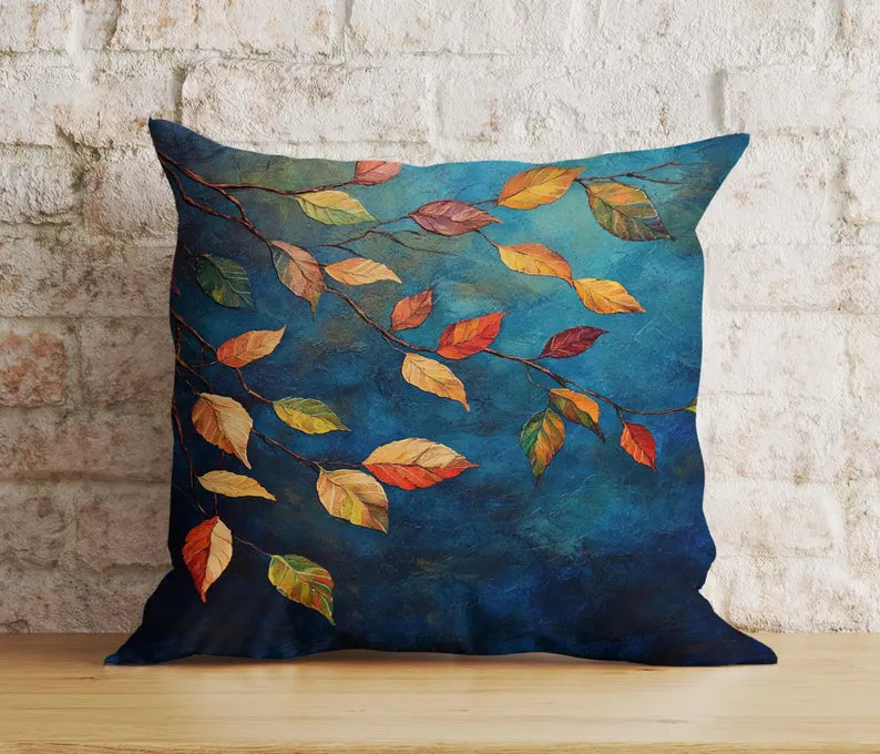 Colorful Fall Leaves Autumn Fall Trend Cushion Cover Euro Sham Covers