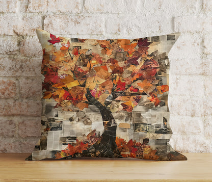 Cozy Autumn Tree and Leaves Pillow Cover Fall Home Decor Cushion Covers