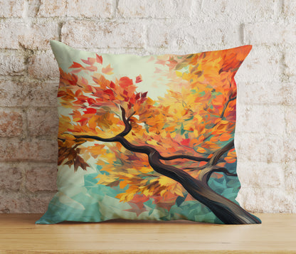 Fall Decor Vibrant Autumn Leaves Cushion Cover Autumn Tree and Leaves