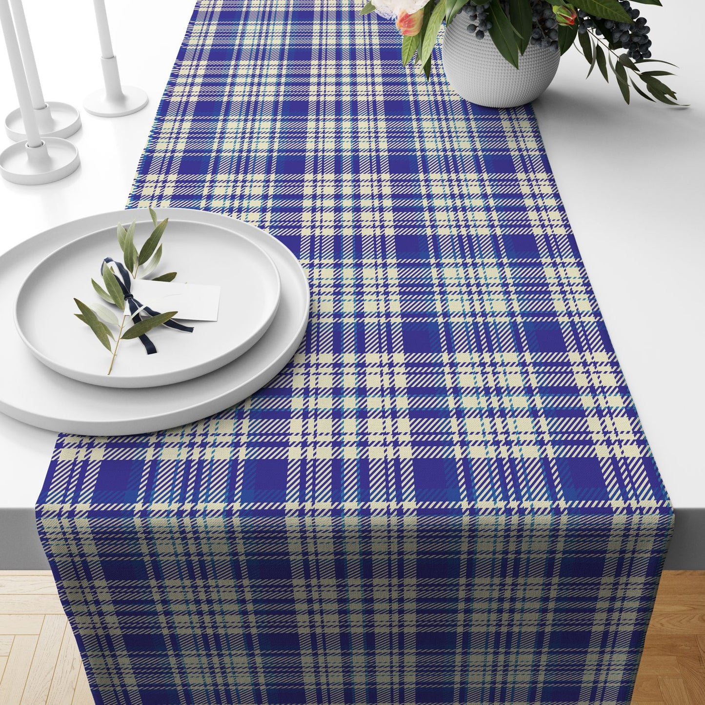 Festive Christmas Tartan Plaid Table Runner