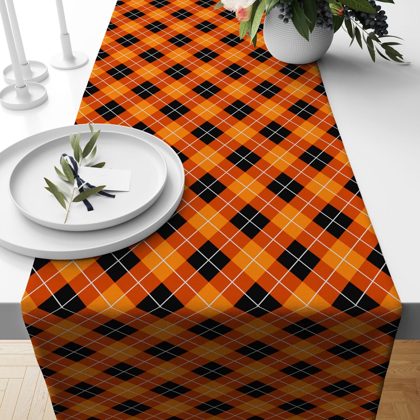 Festive Christmas Tartan Plaid Table Runner