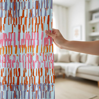Onay Abstract Brushstroke Made to Measure Curtains – Colorful Modern Boho Drapes