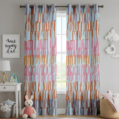Onay Abstract Brushstroke Made to Measure Curtains – Colorful Modern Boho Drapes