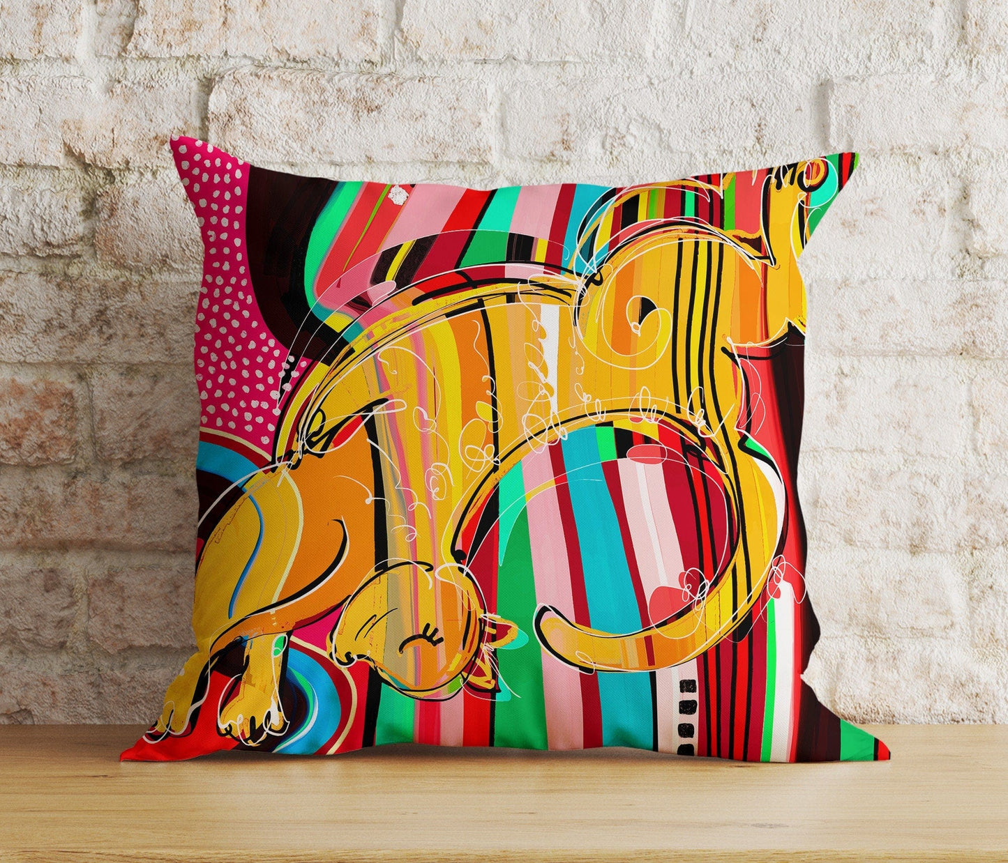 Onay 5 / 12 x 12 inch (30 x 30 cm) Double Side Abstract Colorful Cushion Cover Boho Decorative Pillow Cover