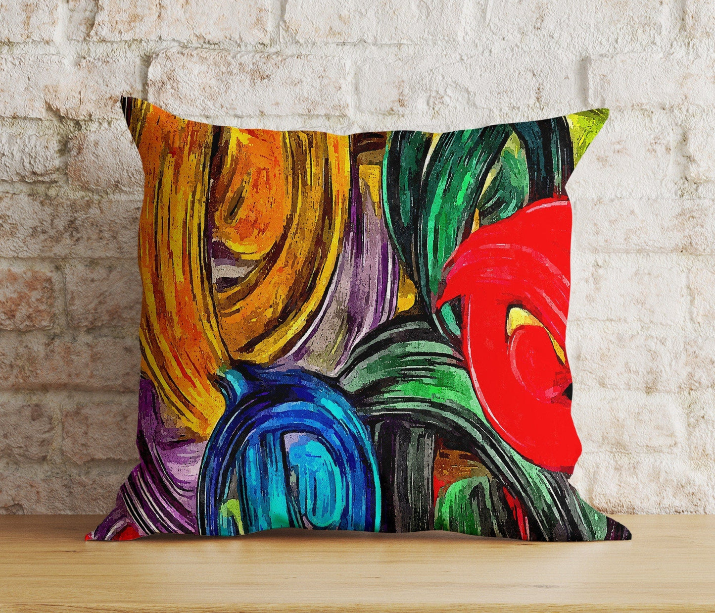 Onay 4 / 12 x 12 inch (30 x 30 cm) Double Side Abstract Colorful Cushion Cover Boho Decorative Pillow Cover