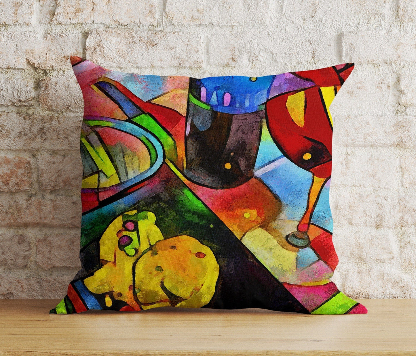 Onay 2 / 12 x 12 inch (30 x 30 cm) Double Side Abstract Colorful Cushion Cover Boho Decorative Pillow Cover