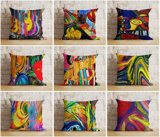 Onay Abstract Colorful Cushion Cover Boho Decorative Pillow Cover