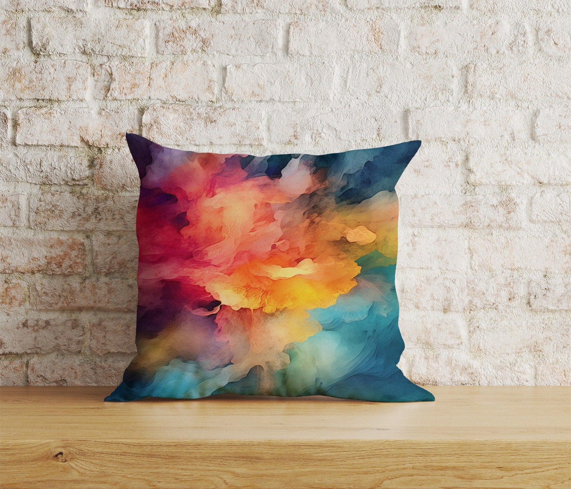 Onay Home Textile 4 / 12 x 12 inch (30 x 30 cm) Double Side Abstract Colorful Cushion Cover Living Room Pillow Cover