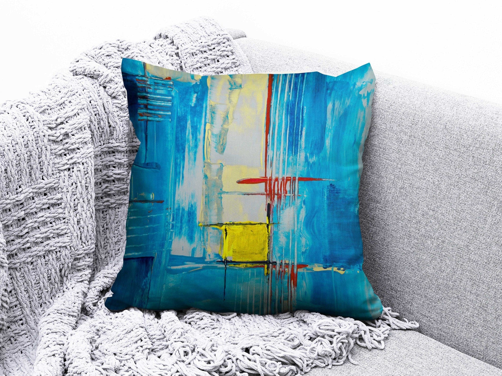 Onay 3 / 12 x 12 inch (30 x 30 cm) Double Side Abstract Colourful Art Deco Cushion Cover Artistic Accent Pillow Covers