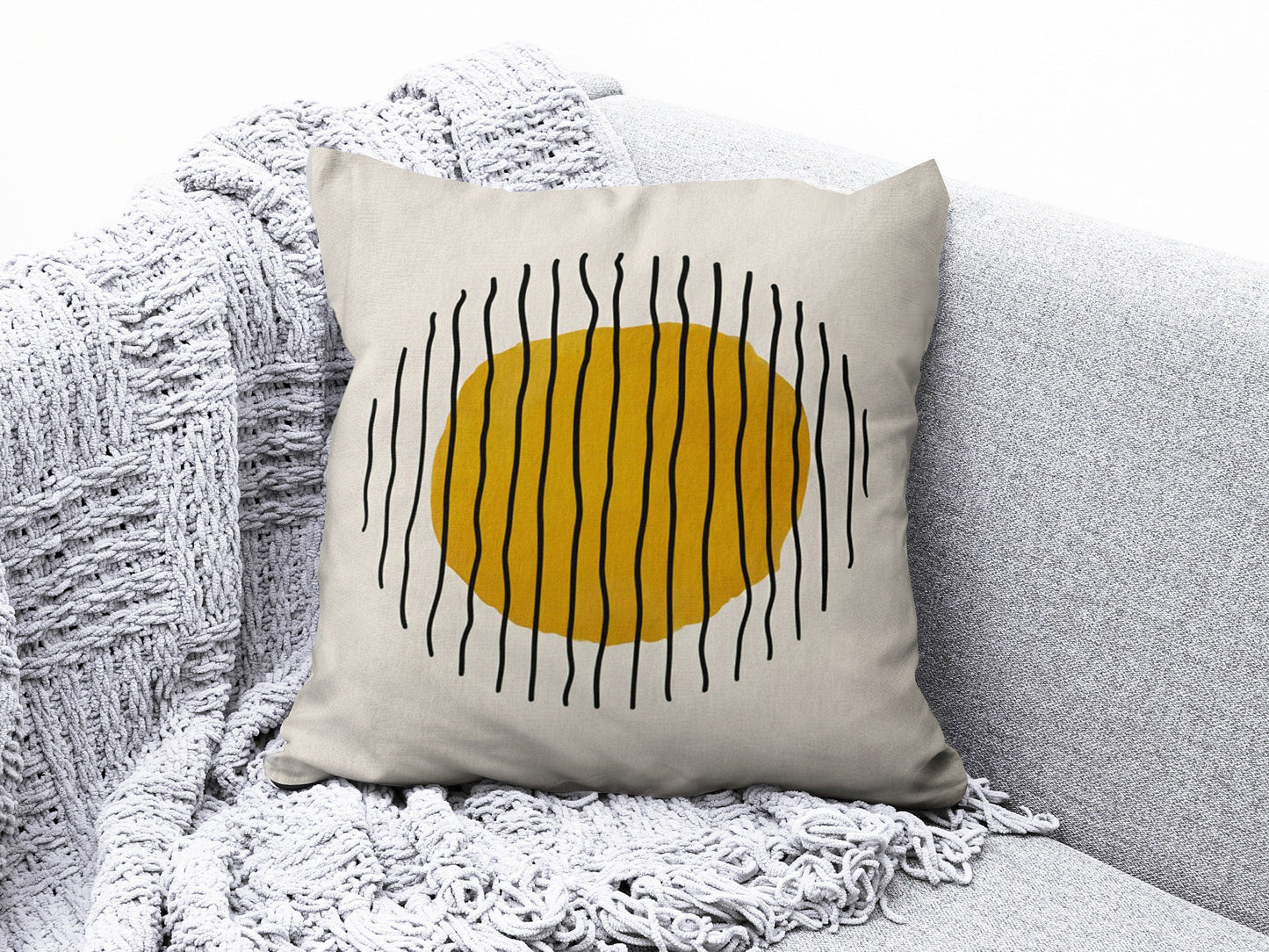 Onay 2 / 12 x 12 inch (30 x 30 cm) Double Side Abstract Geometric Cushion Cover Sun Cushion Case