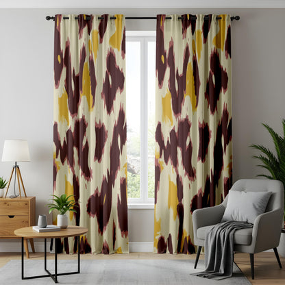 Onay Abstract Leopard Print Curtains, Modern Animal Print Drapes