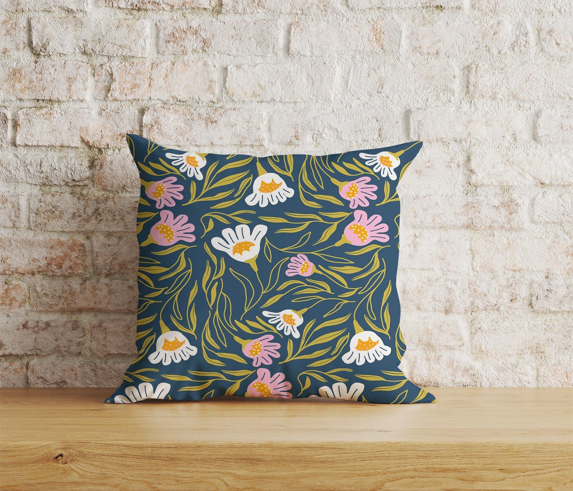 Onay Home Textile Cushion Covers 9 / 12 x 12 inch (30 x 30 cm) Double Side Abstract Multicoloured Flowers Cushion Cover Scandinavian