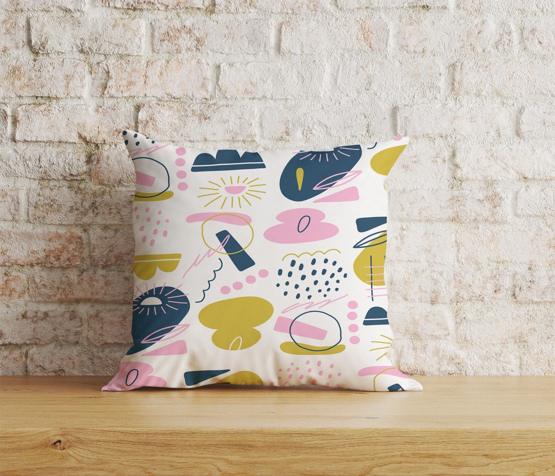 Onay Home Textile Cushion Covers 3 / 12 x 12 inch (30 x 30 cm) Double Side Abstract Multicoloured Flowers Cushion Cover Scandinavian