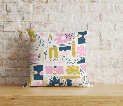 Onay Home Textile Cushion Covers 1 / 12 x 12 inch (30 x 30 cm) Double Side Abstract Multicoloured Flowers Cushion Cover Scandinavian