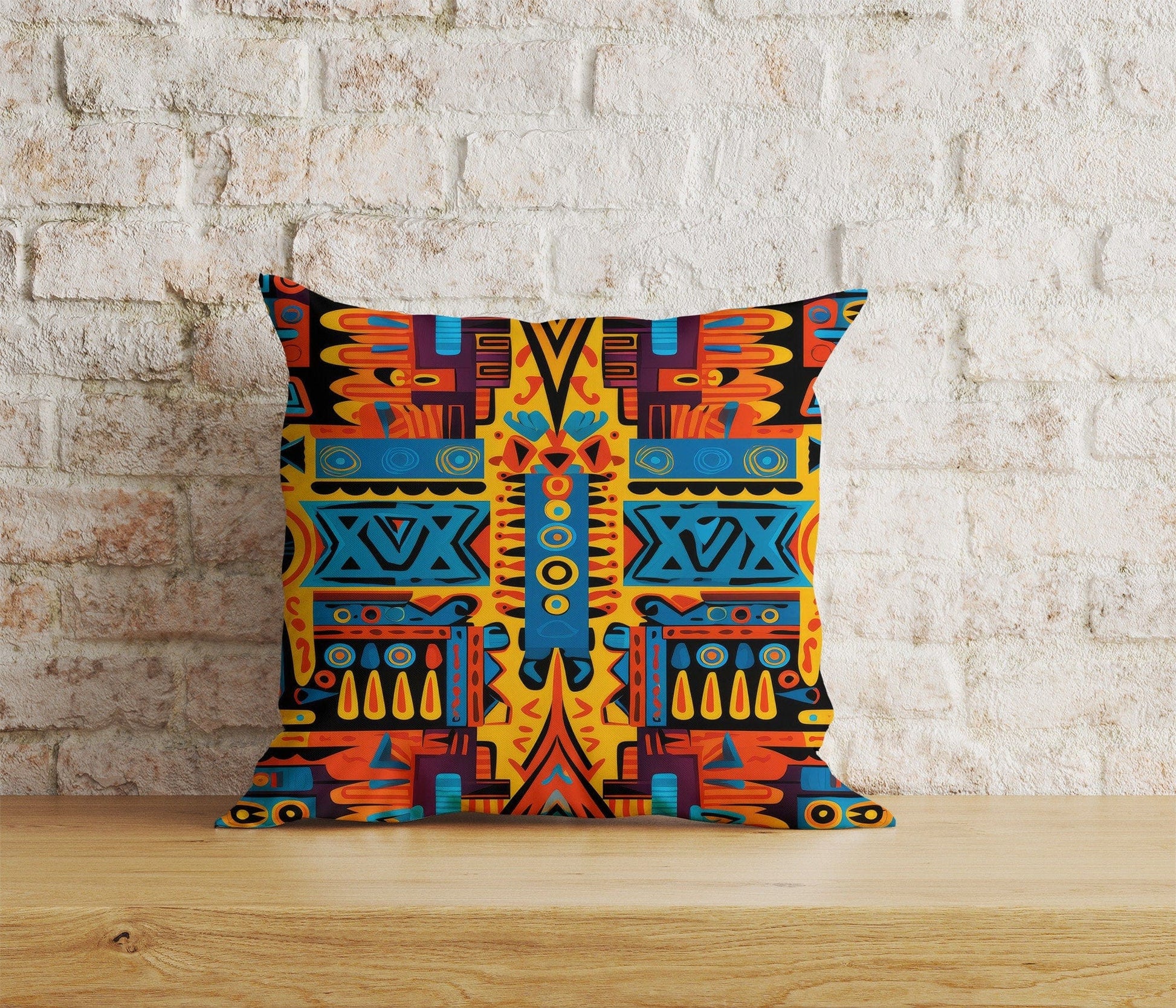 Onay Home Textile 5 / 12 x 12 inch (30 x 30 cm) Double Side African Tribal Art Cushion Cover African Style Pillow Cover