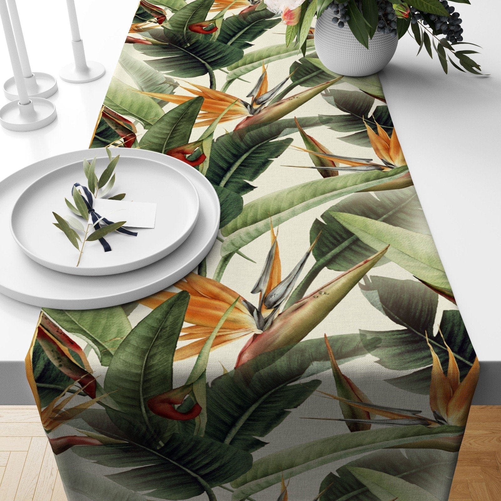 Onay Home Textile 2 / 12 x 46 inch (30 x 120 cm) Animals  Zebra Kitchen Runner Elephant Table Cloth UK