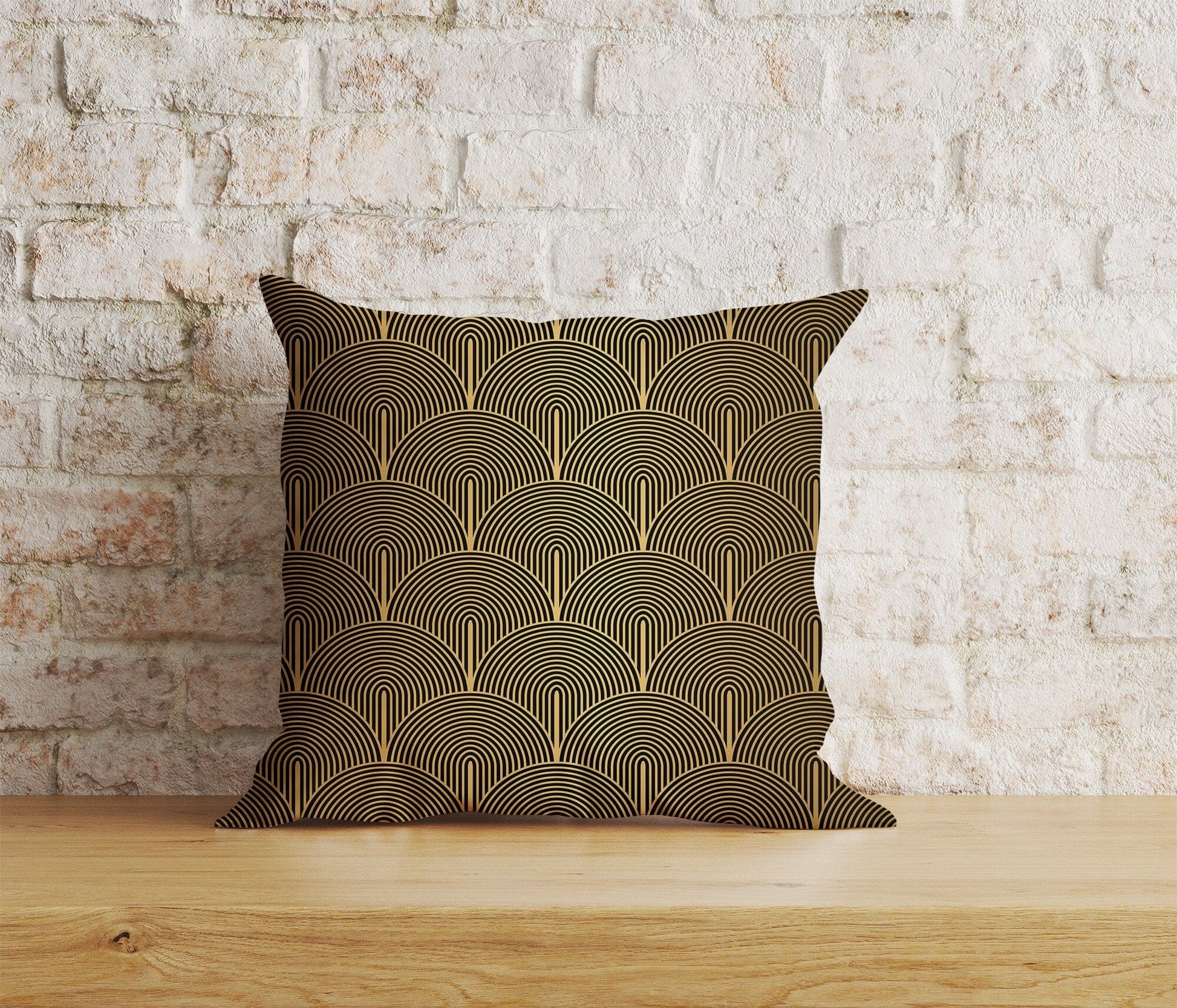 Onay Home Textile 8 / 12 x 12 inch (30 x 30 cm) Double Side Art Deco Cushion Cover Gold Art Deco Couch Pillow Cover