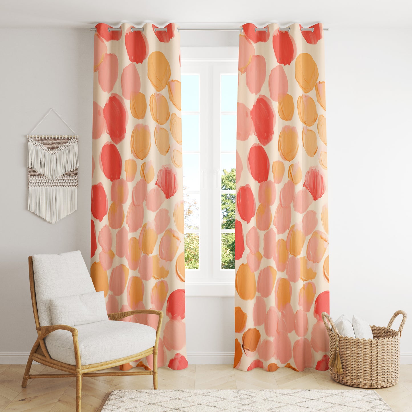 Autumn Botanical Curtains - Stylish Abstract Fall Drapes for Living Room or Bedroom